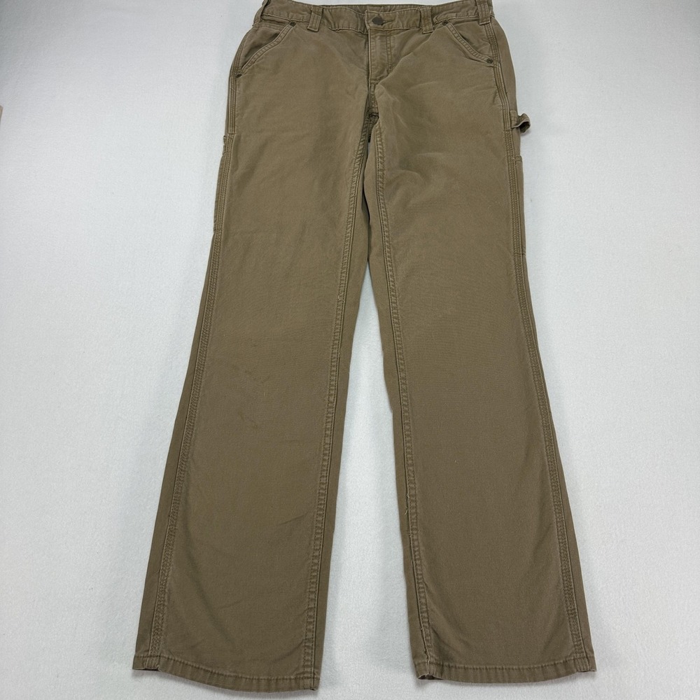 Carhartt Pants Womens 4 Regular Brown Original Fit Carpenter Workwear Stretch
